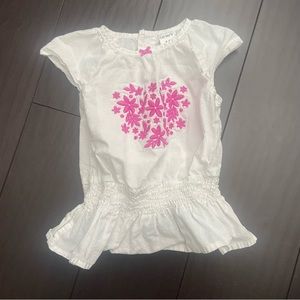 Carter’s pink & white floral heart peasant shirt size 18M